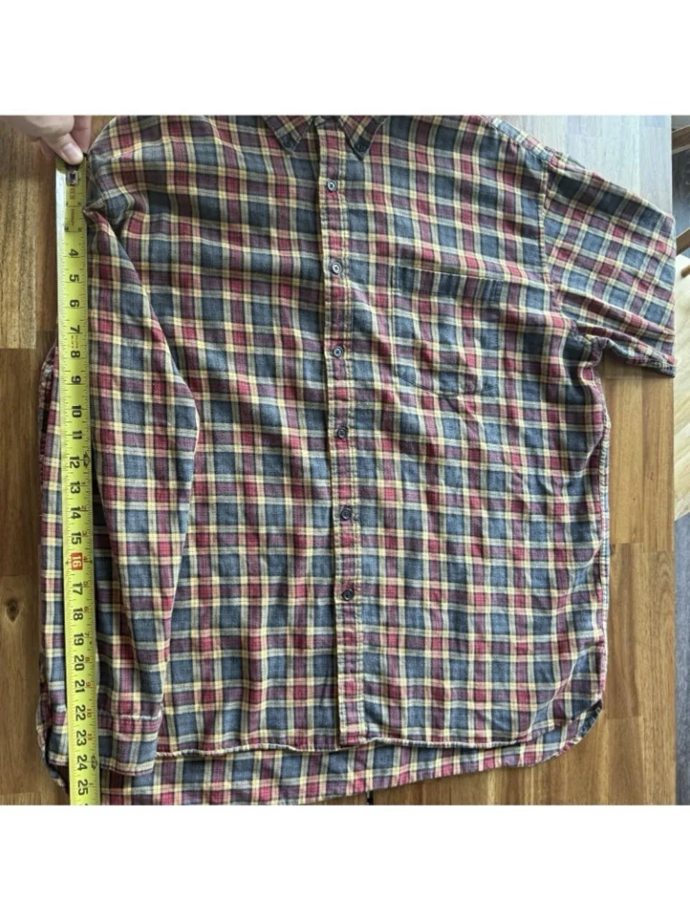 VTG J Crew Long Sleeve Shirt Mens Sz Large Oarsman Plaid Button Down 100% Cotton